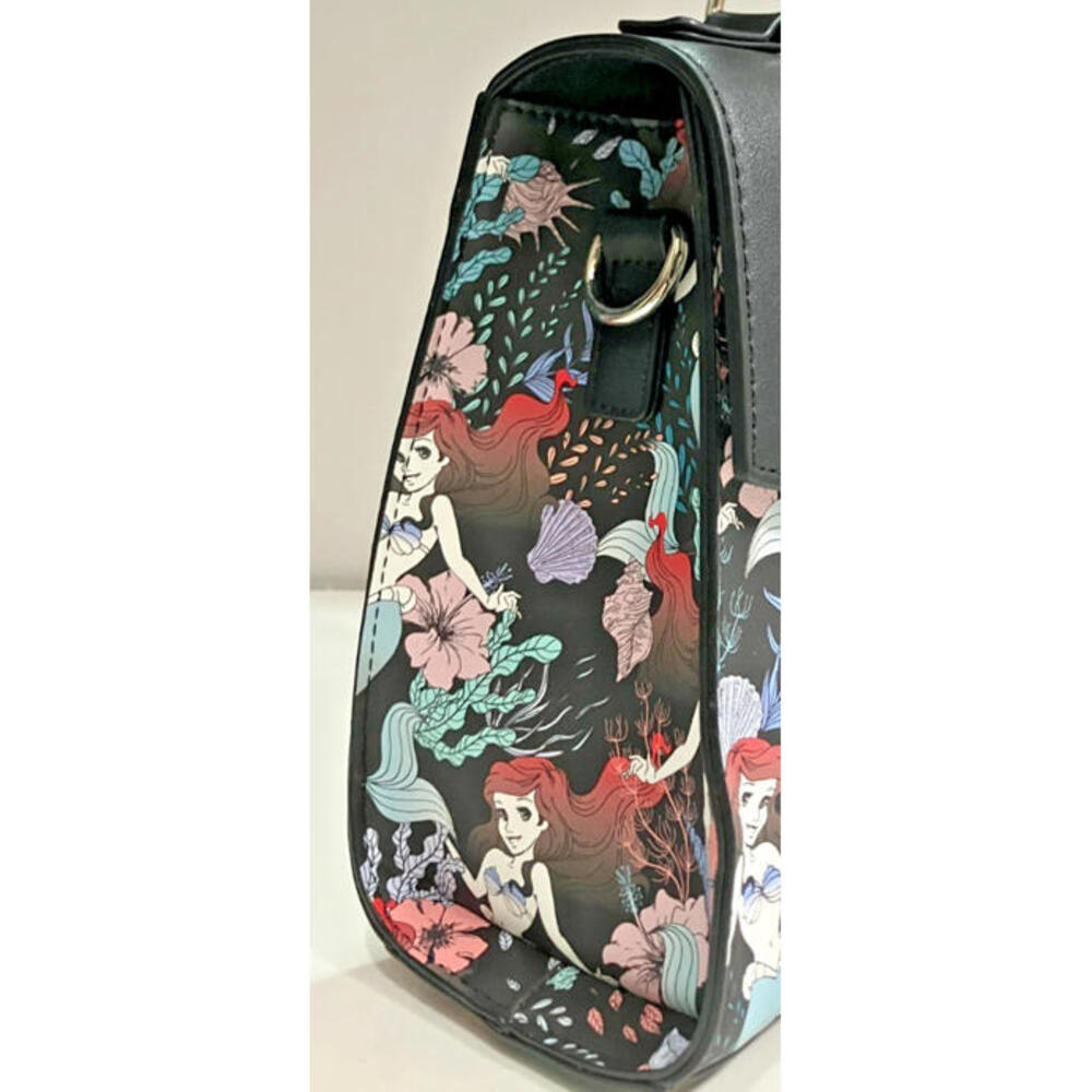 NEW Loungefly Disney Little Mermaid Ariel Allover Print Crossbody Satchel w TAGS - Picture 8 of 9